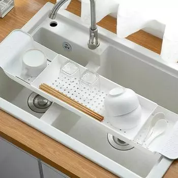 Bathtub Tray Expandable Drain Bathtub Shelf Detachable Multifunctional PP Bathtub Storage Organiser 55-78 CM Adjustable NEW белый