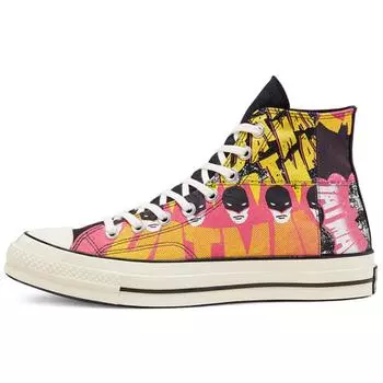 Бэтмен 80 лет x Converse 1970-е Высокие кеды Коллаборация DC Бэтмен Полувысокие парусиновые кеды Унисекс Черно-красные 35