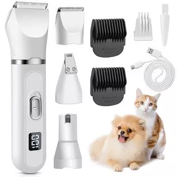 Batone Dog 4 в 1 Pet Cat LED электрическая машинка для стрижки кошек и собак, когтей для кошек и собак, когтей для подошв, спины, лица и всего тела, низкая, подходит для