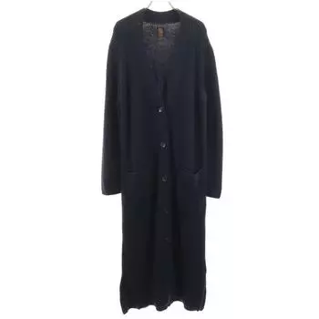 BATONER Made in Japan wool Long sleeve long knit cardigan 1 Navy Women Used