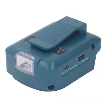 Адаптер батареи со светодиодом и зажимом для ремня USB Type C Преобразователь литиевой батареи с выходом 12 В постоянного тока для BL1518