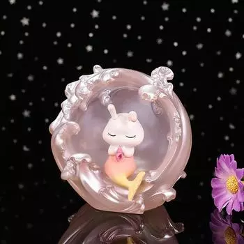 Battery Lamp Night Powered 2 Options Cartoon Cute Mermaid Rabbit Light Shaped