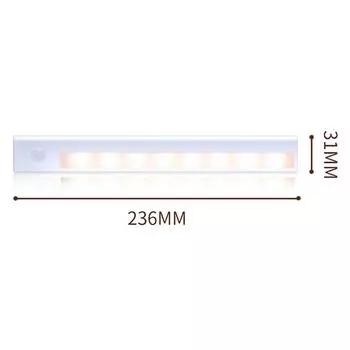 Battery Operated 8 LEDs Under Cabinet Light Motion Sensor Closet Lights Wireless Bedside Night Lamp For Kitchen Stair Bedroom теплый белый