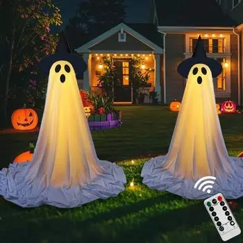 Battery-operated Halloween Lights Spooky Halloween Ghost Decorations with Led Lights for Outdoor Haunted for Easy for Haunted L