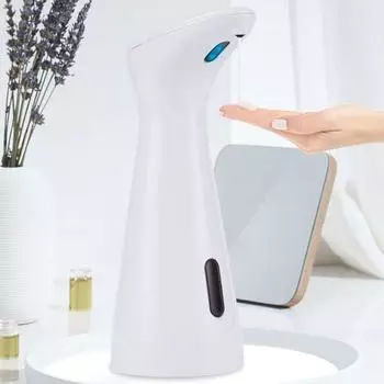 Battery Operated Touchless Automatic Soap Lotion Dispenser 200ML PX6 Waterproof Hands Free for Kitchen and Bathroom белый
