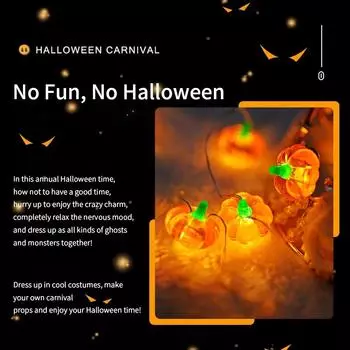 Battery Powered Led String Light Pumpkin Fairy Lights Garland for Party Holiday Lighting Thanksgiving Day Halloween Decoration