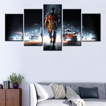 Battlefield 4 плакат 5 панелей игра настенная живопись на холсте для домашнего декора декоративные картины в рамке 20x35 20x45 20x55cm