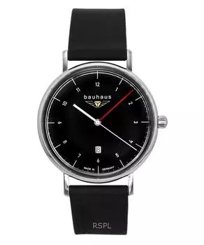Bauhaus Classic Кожаный ремешок Черный циферблат Кварцевые 21402 Мужские часы чёрный
