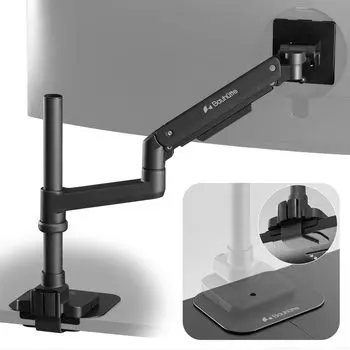 Bauhutte Tough Monitor Arm inches Load Capacity Gas Pressure Type Compatible with VESA Standards Reinforcement Plate Included Black Display Arm Gaming