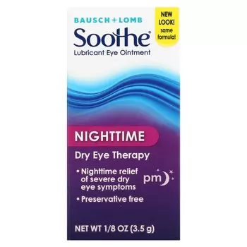 Bausch + Lomb, Soothe, ointment eye drop, nighttime, 3.5 g (1/8 oz)