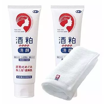 BAYU STORE Azuma Shoji [Набор, в который входит полотенце Имабари по той же цене] Очищающая пенка для лица Sake lees, 120 г, набор из 2 предметов / Без добавок