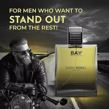 BAYY Dark Rebel Perfume для мужчин, парфюмированная вода с янтарем, ванилью и сандалом, стойкий парфюм, 100 мл 100 ml