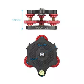 База для выравнивания штатива, пузырьковый уровень с винтом 3/8 дюйма для зеркальной камеры, макс. 15 кг.