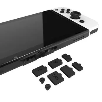 База хоста, пылезащитная заглушка, силиконовая пылезащитная защитная крышка, запасные аксессуары для игровой консоли, часть для h/Switch OLED белый