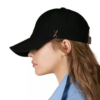 Bazaar Rose Gold stud over fit ball cap gold stud over fit ball cap Black 3 colors Унисекс кепка Korean strike Корейский бренд Корейская модная шляпа UV чёрный