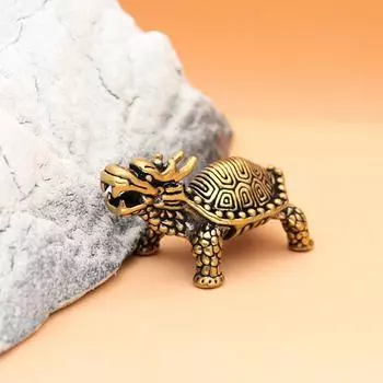 Базальтовая статуя зверя, скульптура ручной работы, украшение из старинной меди, фигурка черепахи, украшение для домашнего офиса и стола в виде животного