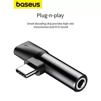 Базеус L41 Тип-C (вход) для гнездовых разъемов Type-C + адаптеров гнездовых разъемов 3,5 мм