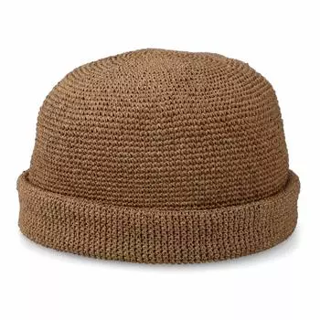 Базовая бумажная кепка Enchi Roll Cap Fisherman Straw Paper Straw Natural No Brim Cap Hat Unique Sag Cap Brown Non-stuff Spring/Letter Mens Womens коричневый