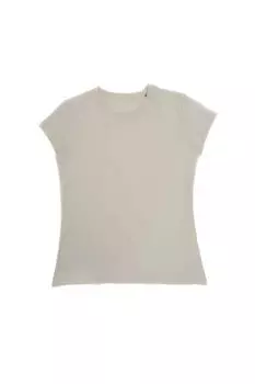 Базовая футболка с круглым вырезом кремового цвета