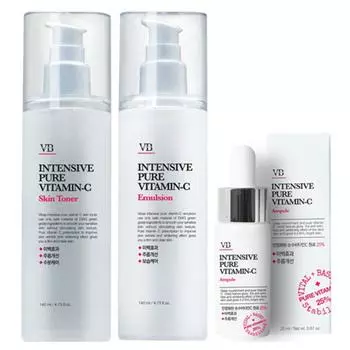Базовая косметика Vivas Intensiv Pure с витамином С, набор из 3 предметов, 1 комплект