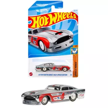 Базовая машинка Hot Wheels Aston Martin DB4GT High Speed ??Издание игрушечного мини-автомобиля для детей от 3 лет и старше, серебристый HXR20