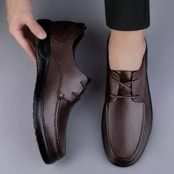 Базовая мужская обувь на осень 2024 года, повседневная мужская обувь без застежек, повседневная обувь из кожи на низком каблуке, легкие мужские кожаные мокасины Zapatos 38