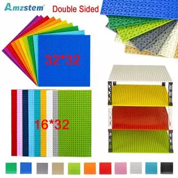 Базовая пластина 32*32 16*32 16*16 точек Двусторонние классические строительные блоки Базовая пластина Детские кирпичи DIY Игрушка Сборка Аксессуары Two-sided