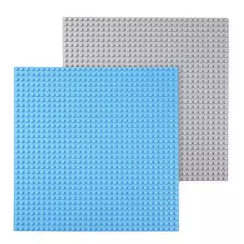 Базовая пластина, блок-пластина, совместимая с классикой, набор из 2 лампочек синего цвета 32 x 32 (светлый + серый)