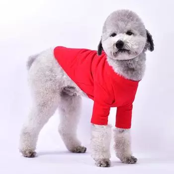 Базовая рубашка для домашних животных, модная, удобная, однотонная, для маленьких и средних собак, щенков, домашних животных 2XL красный