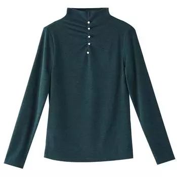 Базовая рубашка с полуводолазкой для женщин на осень и зиму, новая облегающая теплая и меховая внутренняя одежда для внешнего верха M