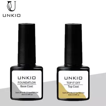 Базовое покрытие UNKIO без протирания, верхний слой против царапин, грунтовка, УФ-гель-лак, замачиваемый, укрепляющий, долговечный, полуперманентный дизайн ногтей, маникюр «сделай сам»