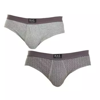 Базовые открытые слипоны Pack-2 KL2010 мужчина L серый