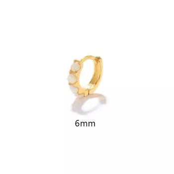 Базовые серьги-пусеты из стерлингового серебра 925 пробы с опалом, легкая роскошь, круглые серьги с опалом, серьги-конго, универсальные ювелирные изделия из золота 18 карат 925 silver