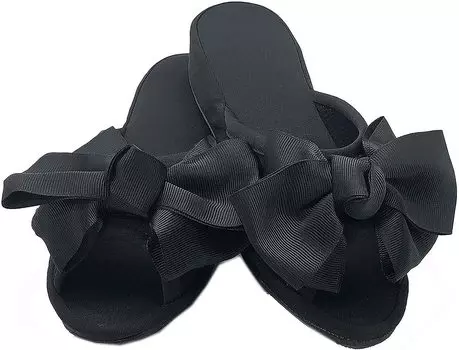 Базовые стандартные тапочки на каблуке для красивых атласных черных профессиональных женщин, для дома, легкие, тихие, стильные, 4 см, ноги, СТИЛЬ, лента,