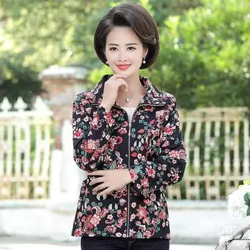 Базовые женские топы, пальто, новые весенне-осенние повседневные пальто для мам среднего возраста, куртки, клетчатая верхняя одежда с принтом, женские размеры XL-5XL XL