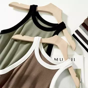 Базовый черный хлопковый низ с небольшим жилетом и безрукавкой, закрывающей грудь снаружи верха M