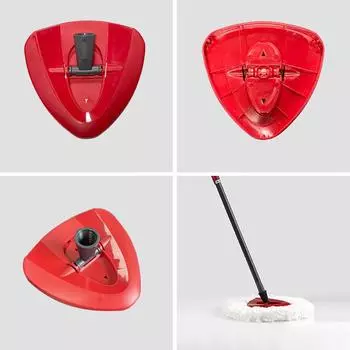 Базовый диск для швабры Сменная насадка для швабры Пластиковый треугольный диск для кедра Аксессуар для Vileda O-Cedar Вращающаяся на 360 ° насадка для швабры красный