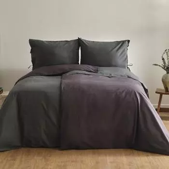 Базовый комплект двойных пододеяльников для всей семьи Karaca Home, бежево-антрацитовый цвет