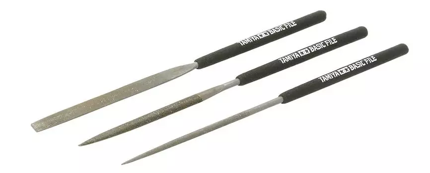 Базовый набор напильников Tamiya Craft Tool Series Fine Double Cut, пластиковый модельный инструмент 74104 № 104