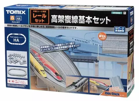 Базовый набор рельсовых шаблонов TOMIX N Gauge Elevated Double Track HA 91042 для моделей железных дорог