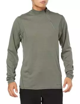 Базовый слой Snow Peak из переработанного материала с застежкой-молнией на половину длины, цвет M OL, оливковый, Pe/Wo оливковый