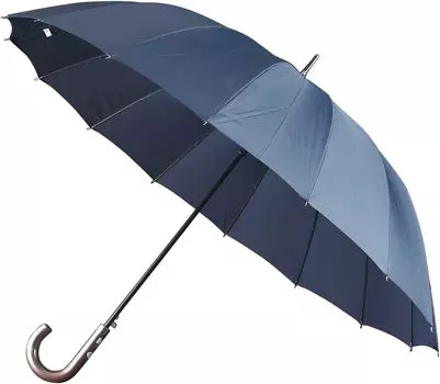 Базовый стандартный длинный 16-дюймовый японский зонт из стекловолокна для воды, темно-синий, мужской, большой, мужской зонт, стильный, ребристый, зонт, 65 см, One-touch