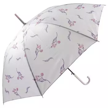 Базовый стандартный длинный простой кожаный зонт Jump Wind из стекловолокна с цветочным узором розового цвета, женский, дизайн, стильный, ручка, 58 см, зонт с одним нажатием, прочный,