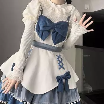 Базовый свитер, оригинальный дизайнерский пуловер, милый и универсальный, в стиле Лолиты, кружево, высокая эластичность, кожаные рукава, трикотажная одежда, нижняя рубашка для женщин на осень/зиму S чёрный