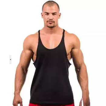 Базовый тренировочный жилет для фитнеса, бодибилдинга, хлопковый жилет без принта, мужской жилет M чёрный