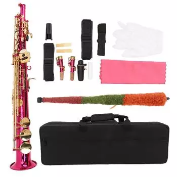Bb сопрано-саксофон, прямой комплект сопрано-саксофона для начинающих, студентов и игроков среднего уровня
