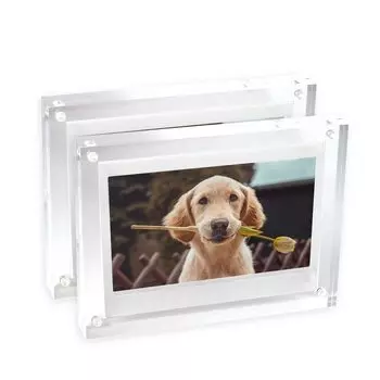 BBEST Акриловая фоторамка в форме блока для Instax WIDE 128 x 107 мм, 2 шт. Магнитная фоторамка, прозрачная, прозрачная. Можно использовать как вертикально, так и