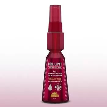BBLUNT 7 в 1 Repair & Revive Oil Hair Serum для восстановления до 100% повреждений - 70 мл | Борется с 7 признаками повреждения волос | Обогащен керамидами