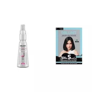 BBlunt Hot Shot Heat Protection Mist 150 мл | Натуральный черный 5-минутный шампунь-краска для волос 20 мл X 5