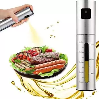 BBQ Baking Olive Oil Spray Bottle 201 Stainless Steel Oil Spray Bottle Vinegar Spray Bottles BQ Sprayer Seasoning Bottle Kitche серебряный